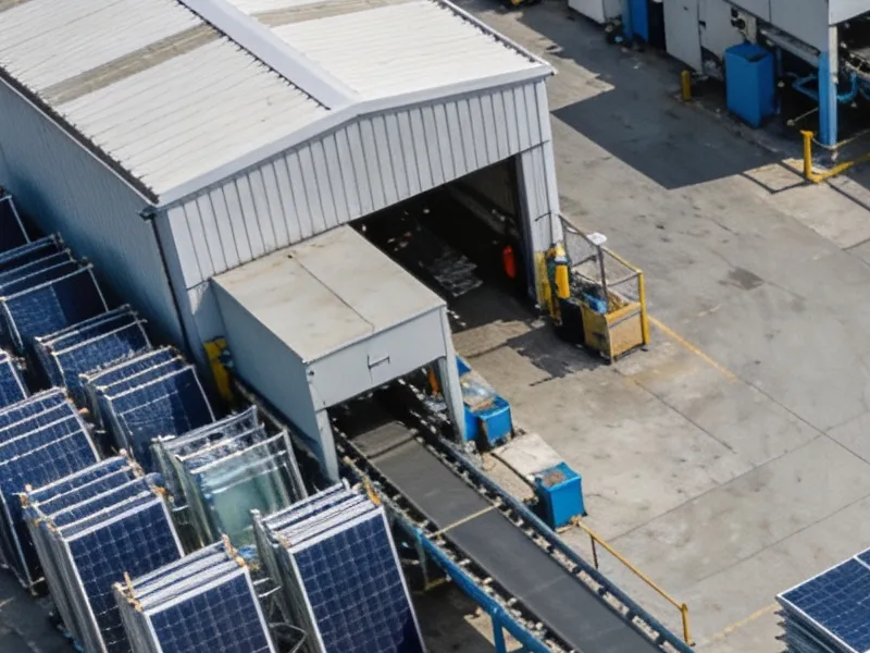 Solar panel recycling facility